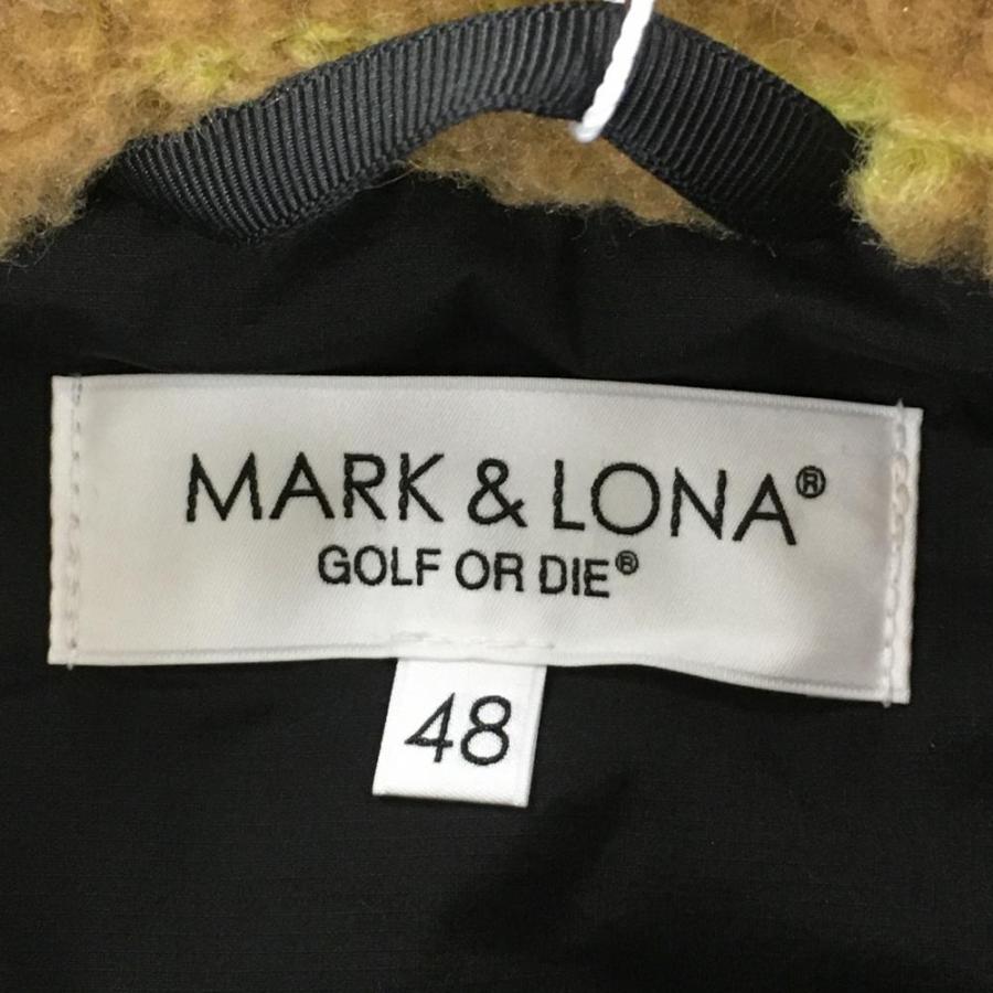 MARK&LONA マークアンドロナ 中綿ボアベスト ブラウン×黒×イエロー 総 