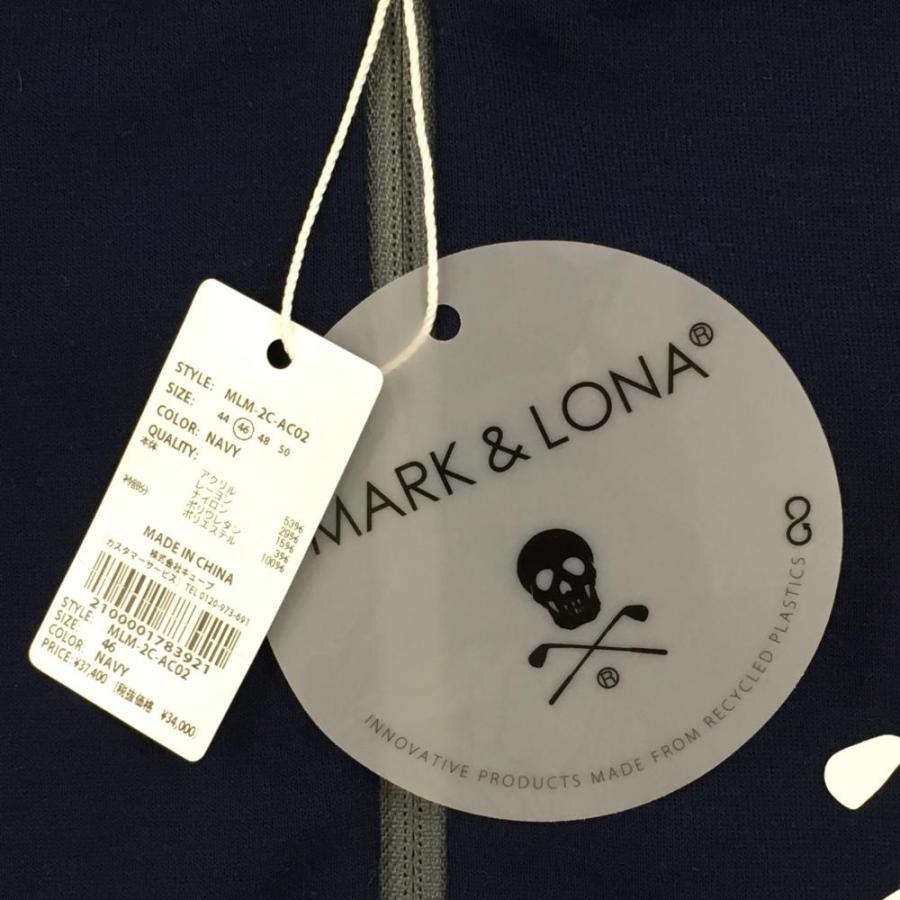 MARK&LONA（マークアンドロナ） 長袖ハイネックシャツ ネイビー 襟
