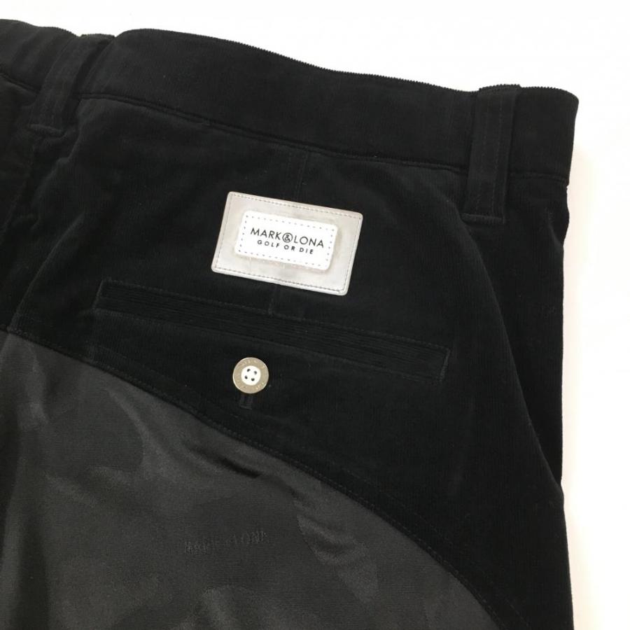MARK&LONA マークアンドロナ 異素材コーデュロイパンツ 黒 後ろ MARK&LONA マークアンドロナ 異素材コーデュロイパンツ 黒 後ろ