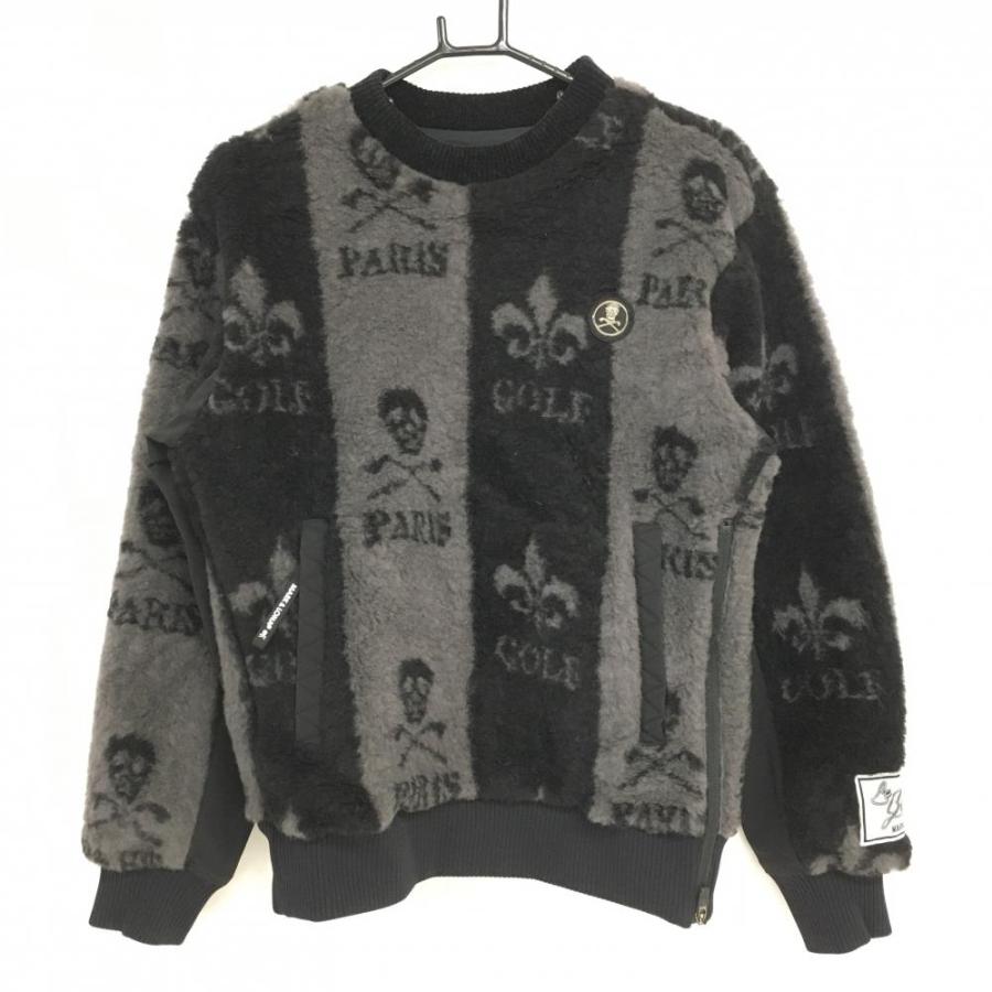 新品】マークアンドロナ 異素材ボアプルオーバー グレー×黒