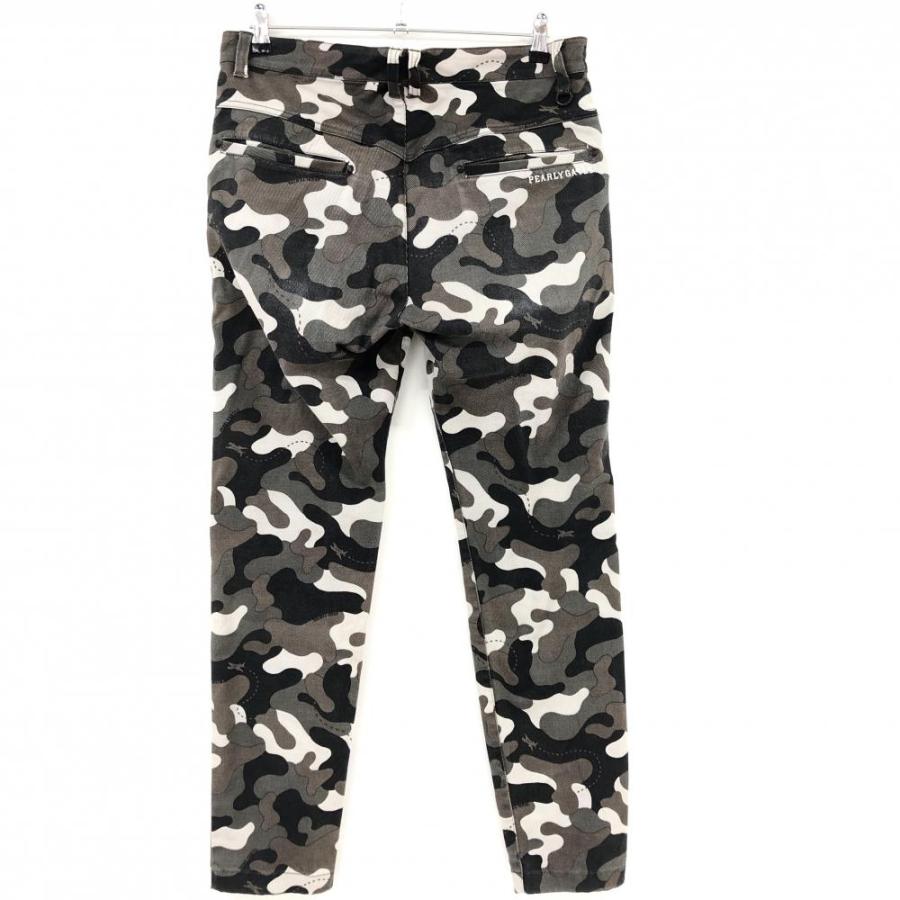 【美品】PEARLY GATES ゴルフパンツ メンズ 飛行機柄 パーリーゲイツ パンツ カーキ×黒 迷彩 飛行機柄 カモフラ メンズ 5(L