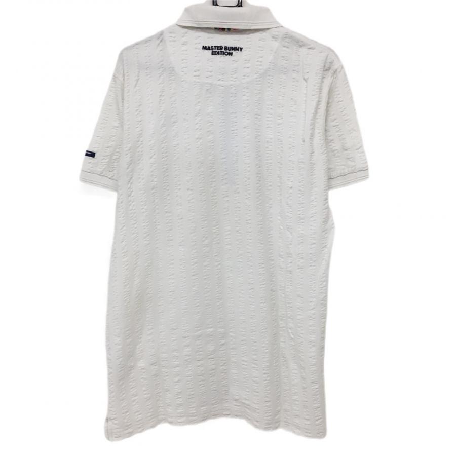 マスターバニーエディション シアサッカー生地ポロシャツ 6 MASTER BUNNY EDITION マスターバニー 半袖ポロシャツ 白