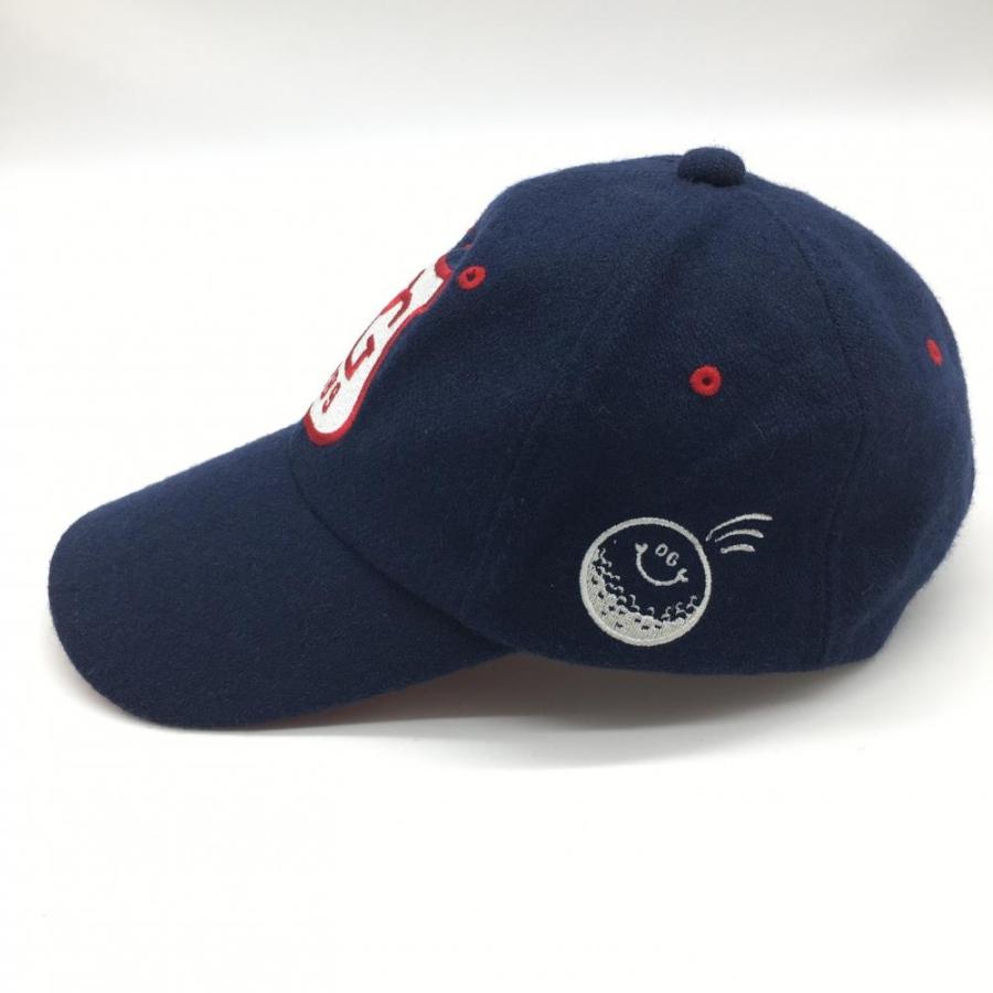 PEARLY GATES（パーリーゲイツ） キャップ ネイビー×レッド ウール混 M