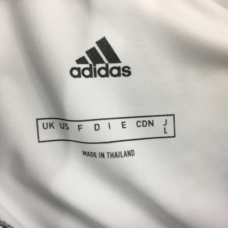 adidas（アディダス） 半袖ポロシャツ ライトグレー×ネイビー 前面