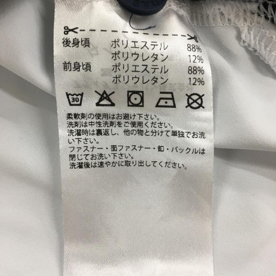 adidas（アディダス） 半袖ポロシャツ ライトグレー×ネイビー 前面