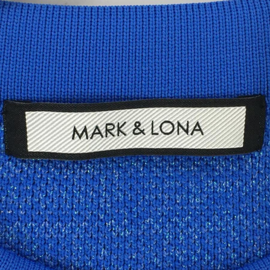 MARK&LONA マークアンドロナ セーター ブルー×ブルーグレー 前面 MARK&LONA マークアンドロナ セーター ブルー×ブルーグレー 前面