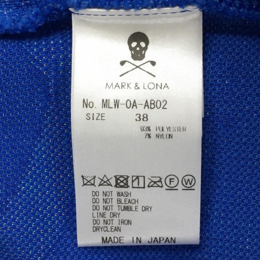 MARK&LONA マークアンドロナ セーター ブルー×ブルーグレー 前面 MARK&LONA マークアンドロナ セーター ブルー×ブルーグレー 前面