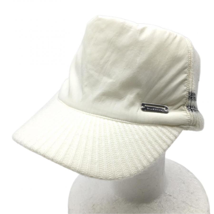 St ANDREWS セントアンドリュース 異素材ニットサンバイザー 白