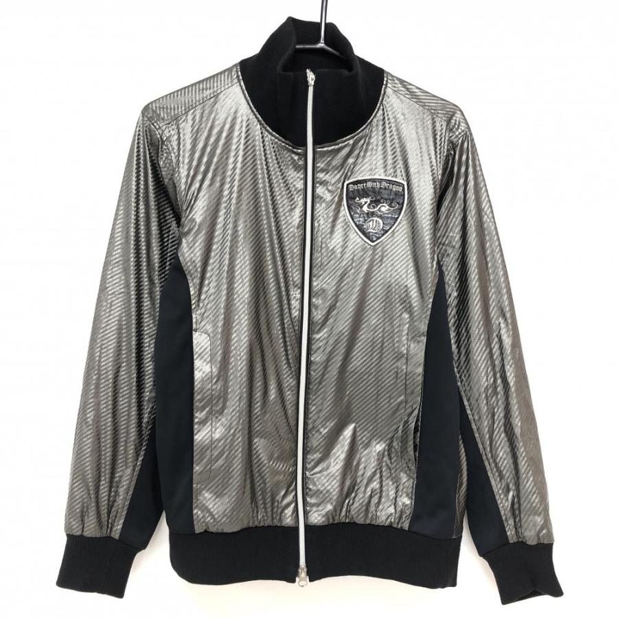 ダンスウィズドラゴン 異素材ジャケットブルゾン グレー×黒 裏起毛  