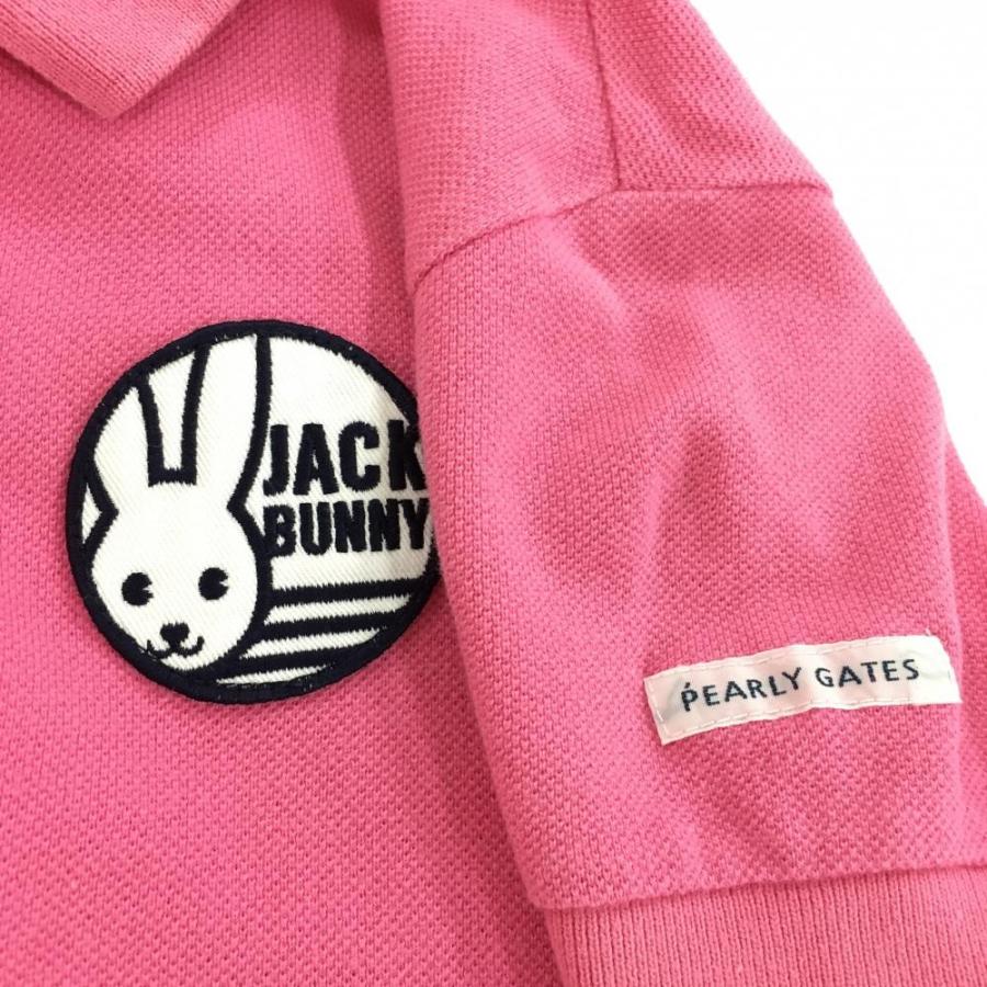Jack Bunny!!（ジャックバニー） 半袖ポロシャツ ピンク×白 コットン