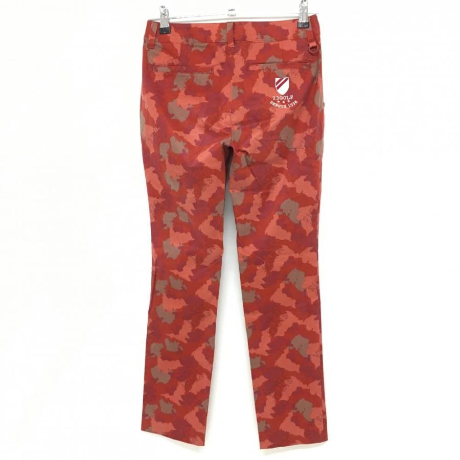 新品未使用 LIBERTY 23 GOLF 花柄パンツ 61 ゴルフウェア 23区GOLF 23区ゴルフ パンツ レッド×ライトブラウン 迷彩柄 カモフラ