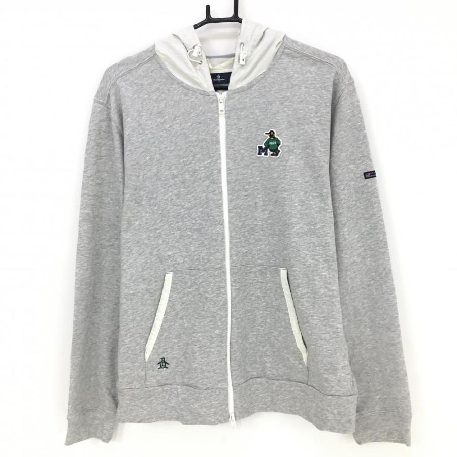 メーカー希望価格33,000円！Munsingwear　異素材パーカー　M Munsingwear マンシングウェア スウェットパーカー 杢グレー 異