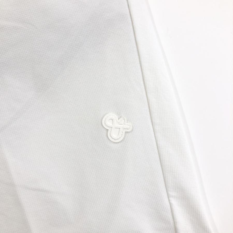 and per se（アンパスィ） ストレッチパンツ 白 織生地 薄手 裏地付き