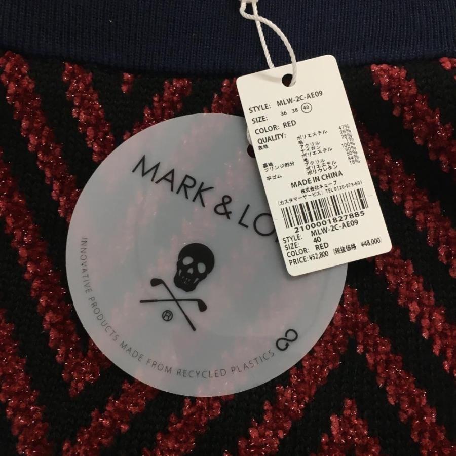 MARK&LONA マークアンドロナ ニットスカート レッド×黒 MARK&LONA マークアンドロナ ニットスカート レッド×黒