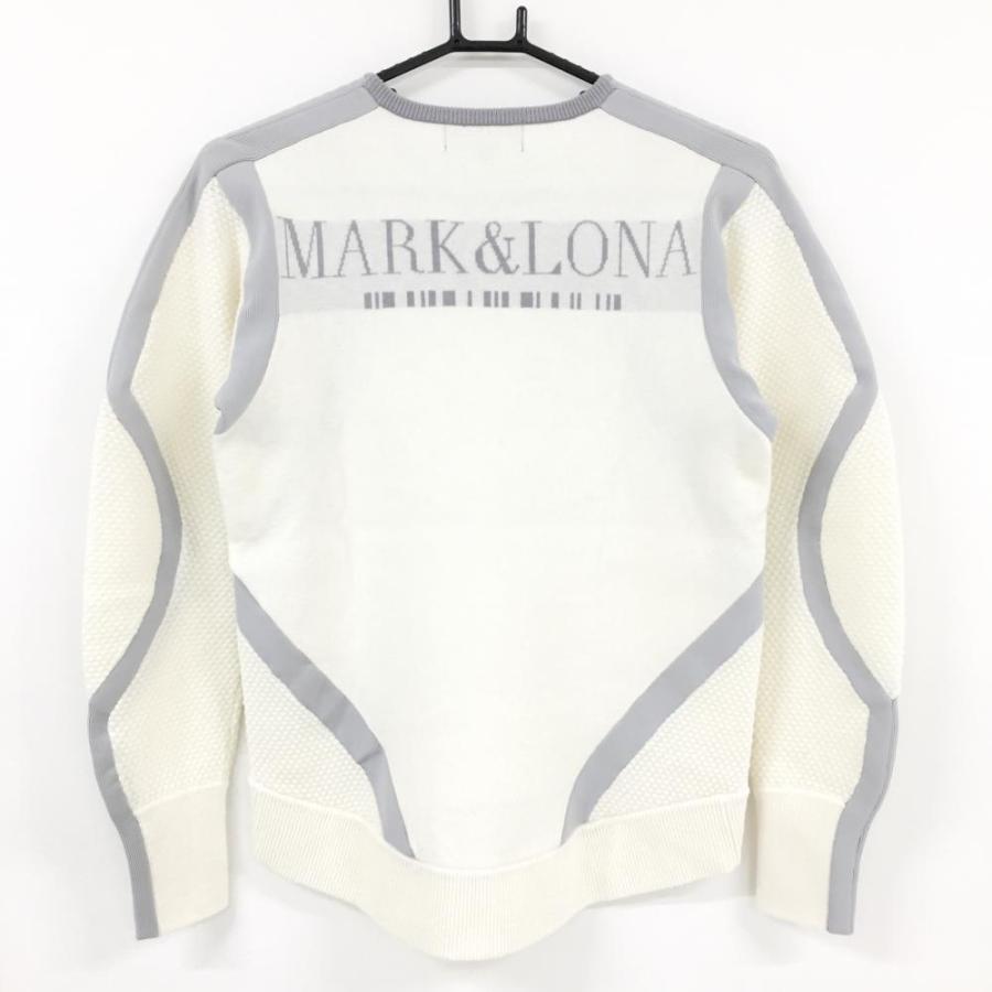 MARK &LONA セーター　レディース　ゴルフウェア　新品タグ付き MARK&LONA（マークアンドロナ） セーター 白×グレー ニット シリコン