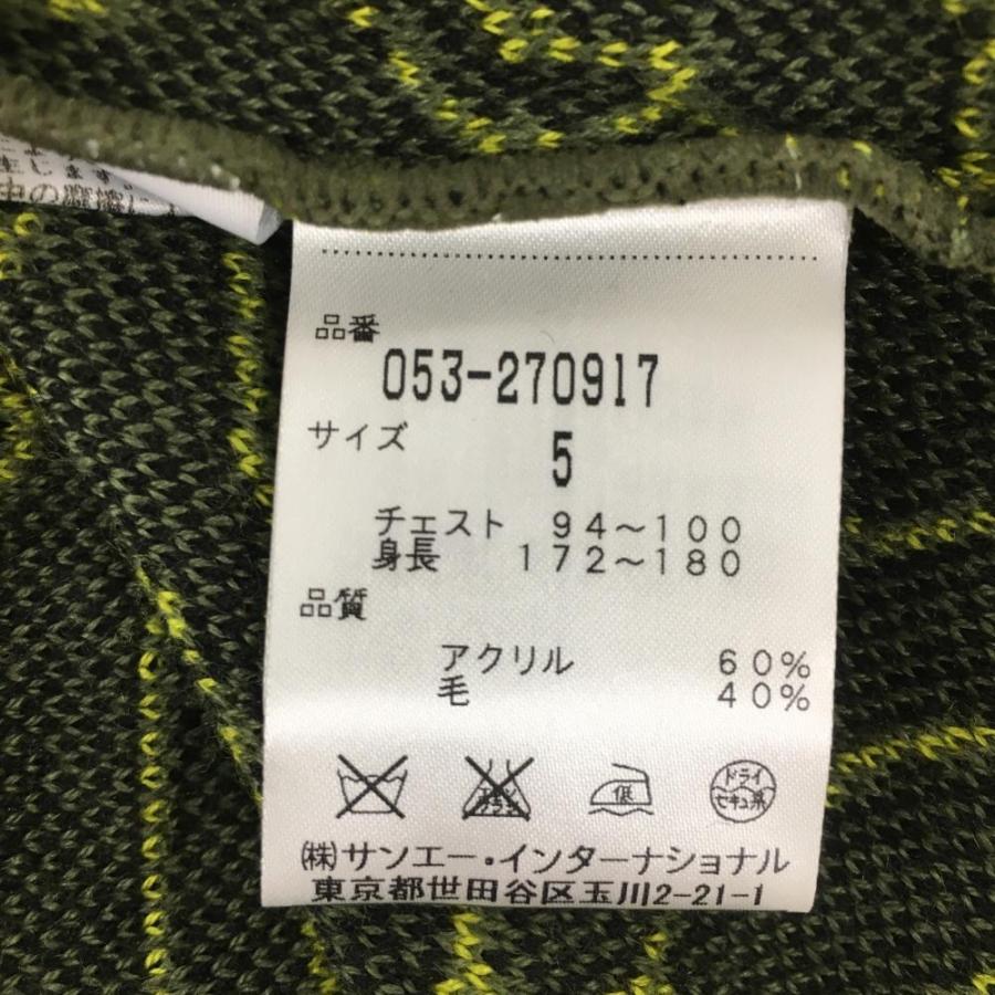 超美品】パーリーゲイツ セーター カーキ×イエロー バナナ柄 ニット 
