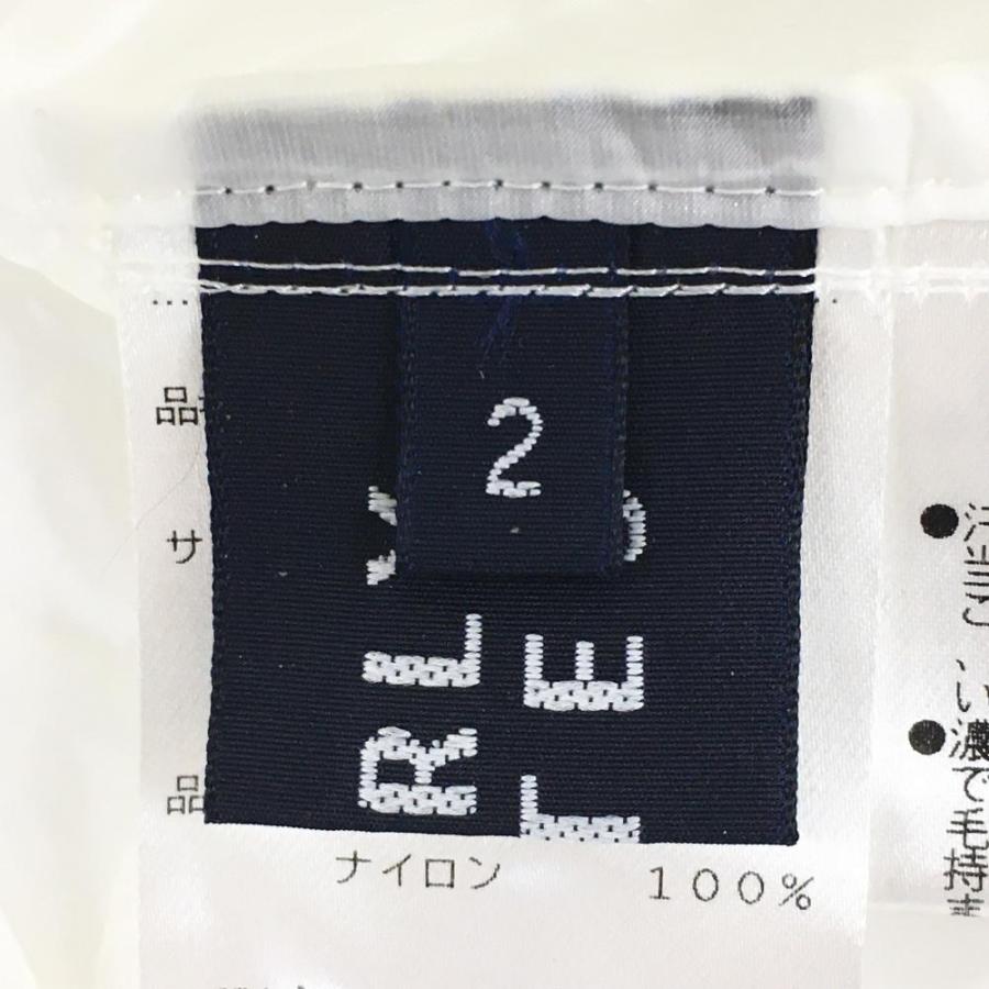 美品】パーリーゲイツ ナイロンパーカー 白×イエロー 花柄 透け感 薄手