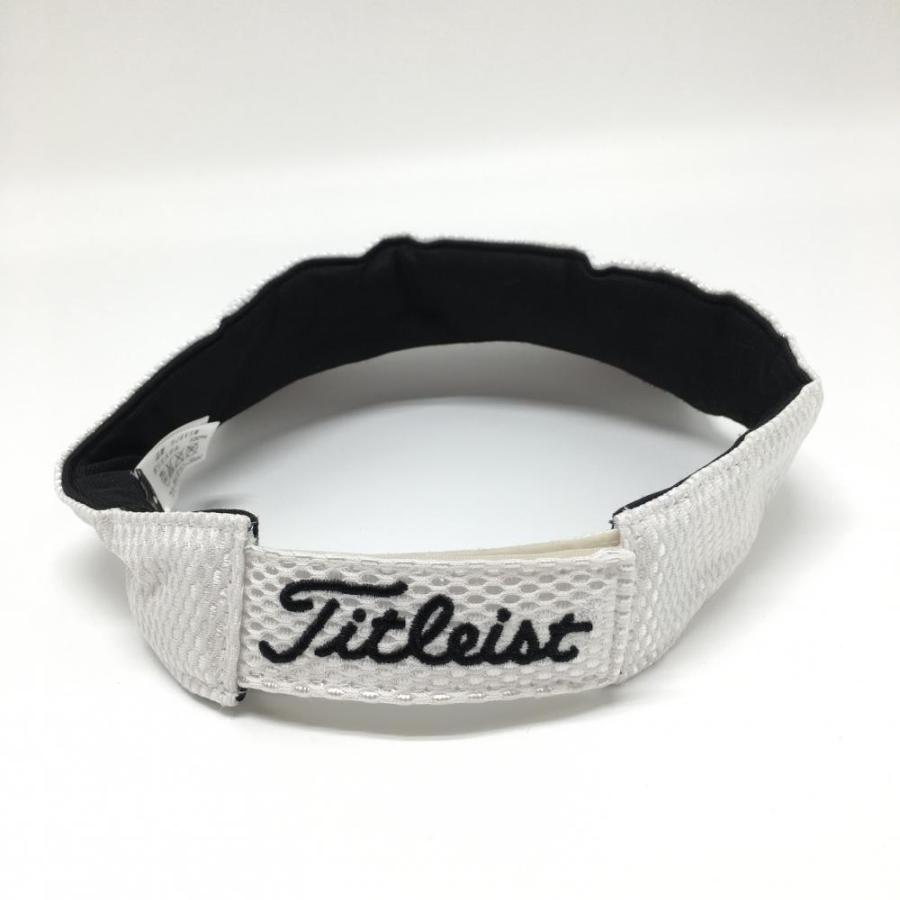 新品タグ付き　ホワイトバイザー Titleist（タイトリスト） サンバイザー 白×黒 光沢 ロゴ刺しゅう