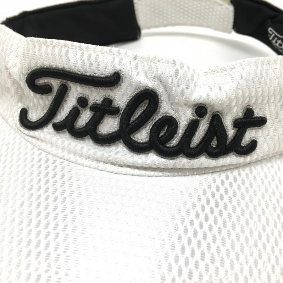 Titleist（タイトリスト） サンバイザー 白×黒 光沢 ロゴ刺しゅう