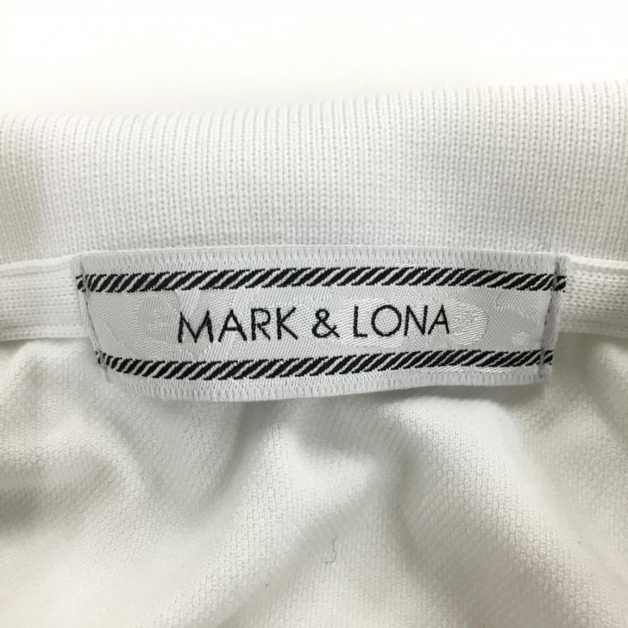 MARK&LONA（マークアンドロナ） 半袖ポロシャツ 白 スカル 星地模様