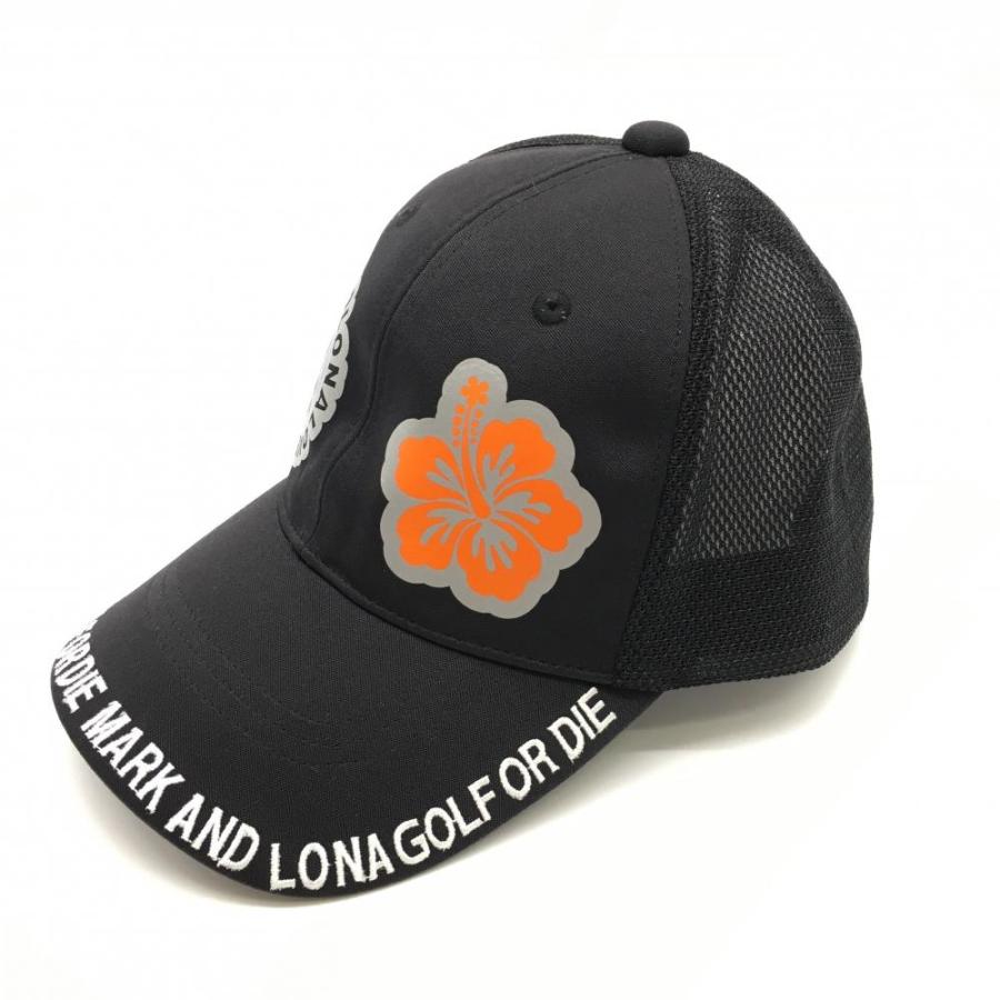 MARK&LONA（マークアンドロナ） メッシュキャップ 黒 ハイビスカス