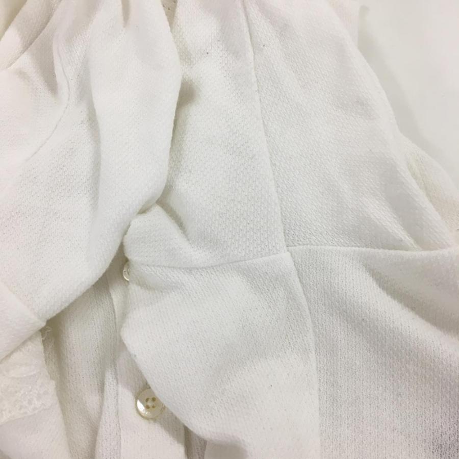 St ANDREWS セントアンドリュース 長袖ポロシャツ 白 花刺しゅう 襟