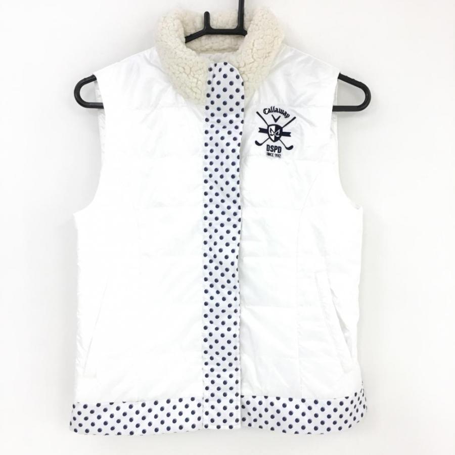 ★キャロウェイ　中綿　ワンピース　白 Callaway キャロウェイ 2WAY中綿ワンピース 白×ネイビー ドット