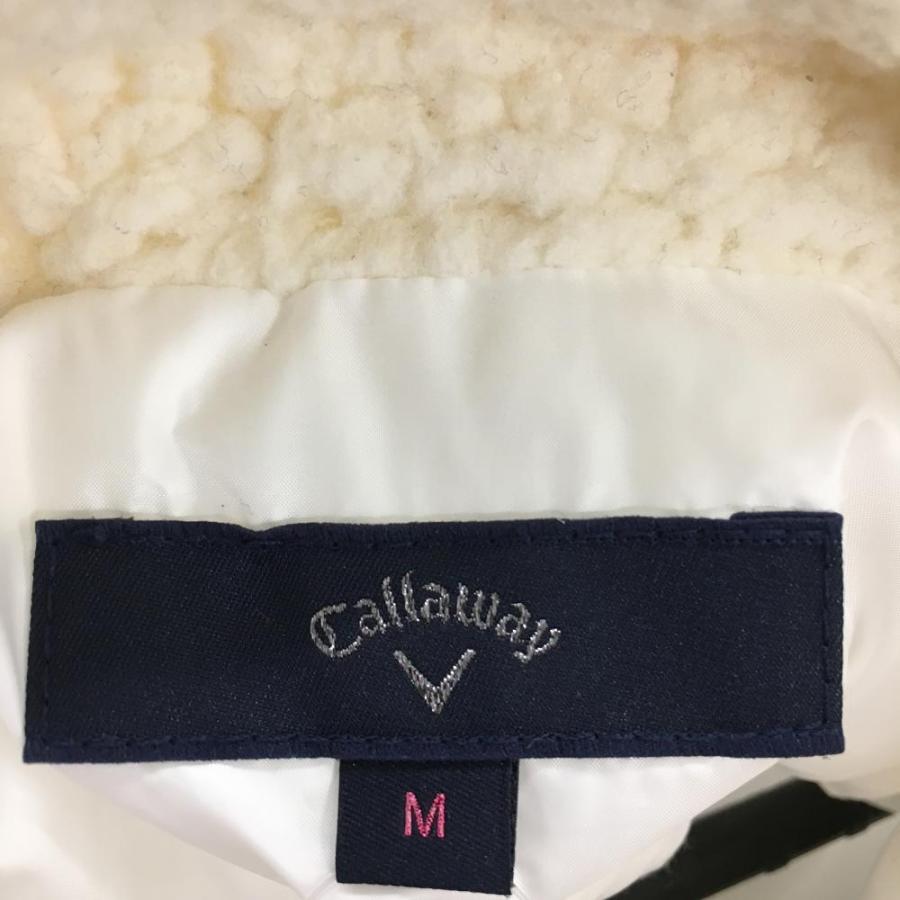 Callaway（キャロウェイ） 2WAY中綿ワンピース 白×ネイビー ドット柄