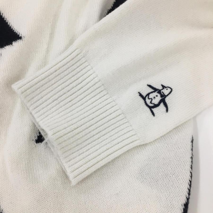 Munsingwear（マンシングウェア） ニットセーター 白×ダークネイビー