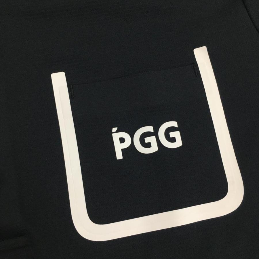 PGG パーリーゲイツ 半袖ポロシャツ メンズ 5(L) 超美品】PGG パーリーゲイツ 半袖ポロシャツ 黒×白 サイドロゴ・ライン