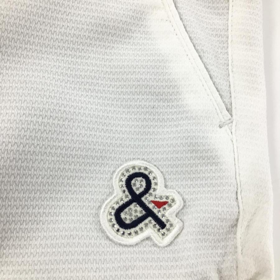 美品】アンパスィ ストレッチパンツ 白 織生地 裏地付き レディース M