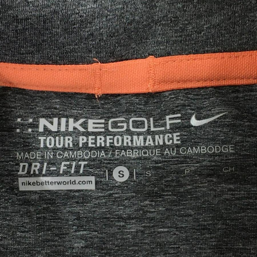 NIKE（ナイキ） 半袖ポロシャツ グレー×黒 ハーフジップ DRI-FIT