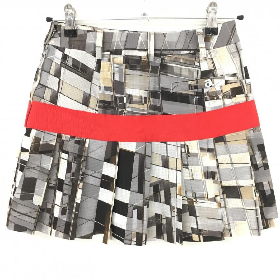 archivio アルチビオ スカート グレー×黒×ベージュ 総柄