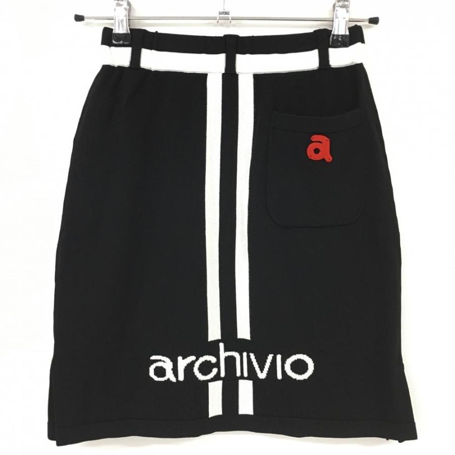 archivio アルチビオ ニットスカート 黒×白 インナースカート archivio アルチビオ ニットスカート 黒×白 インナースカート
