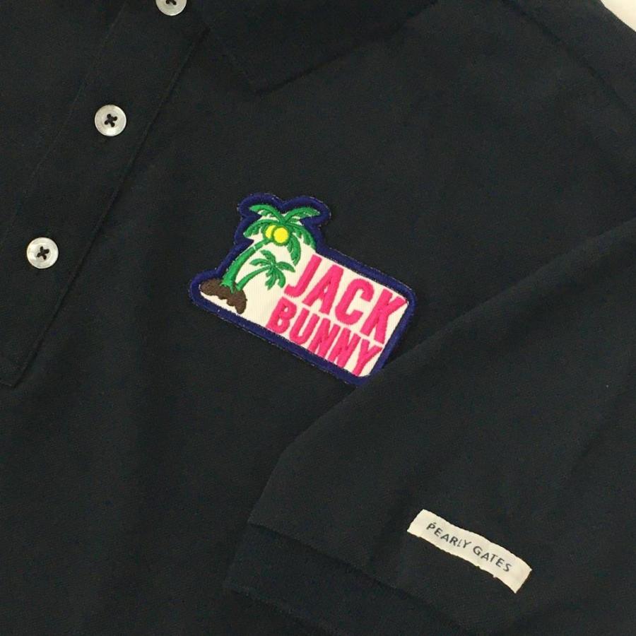 Jack Bunny!!（ジャックバニー） 半袖ポロシャツ ダークネイビー ヤシ