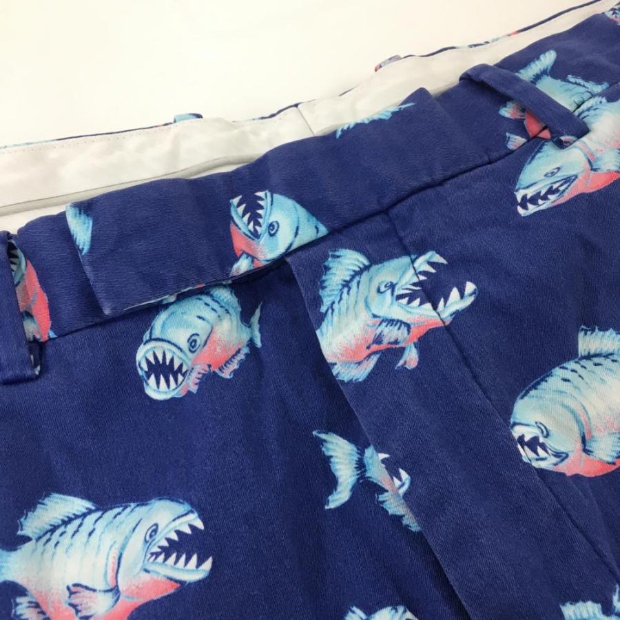 RLXラルフローレン ハーフパンツ ネイビー×白 魚柄 ストレッチ メンズ