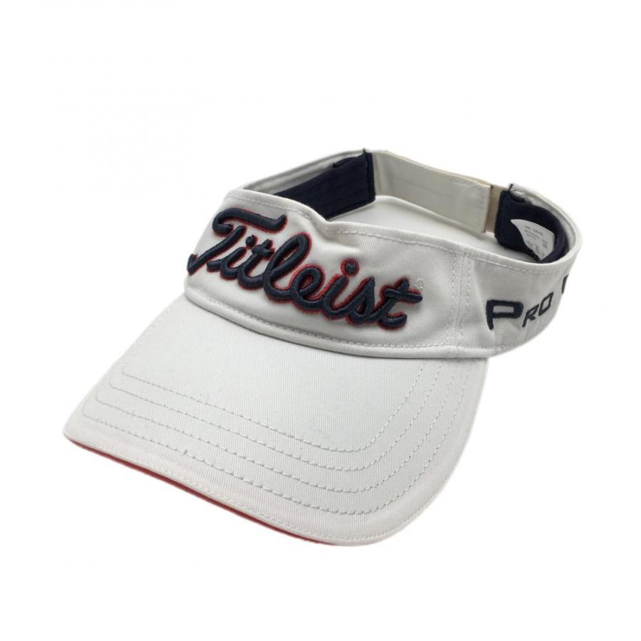 Titleist（タイトリスト） サンバイザー 白×ネイビー 立体ロゴ刺しゅう