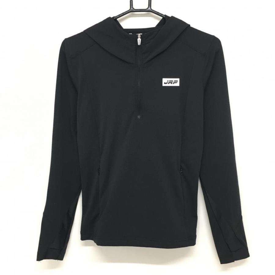 超美品】ジュンアンドロペ パーカー 黒 ストレッチ ハーフジップ 左右