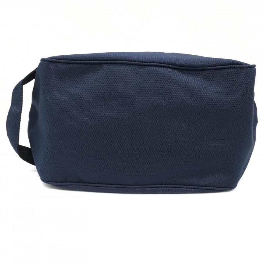 超美品】ジャックバニー シューズケース ネイビー×白 ロゴ刺しゅう