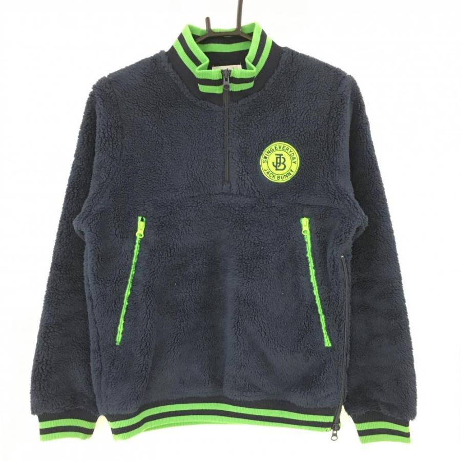 超美品】ジャックバニー ボアジャケット ネイビー×グリーン リブ
