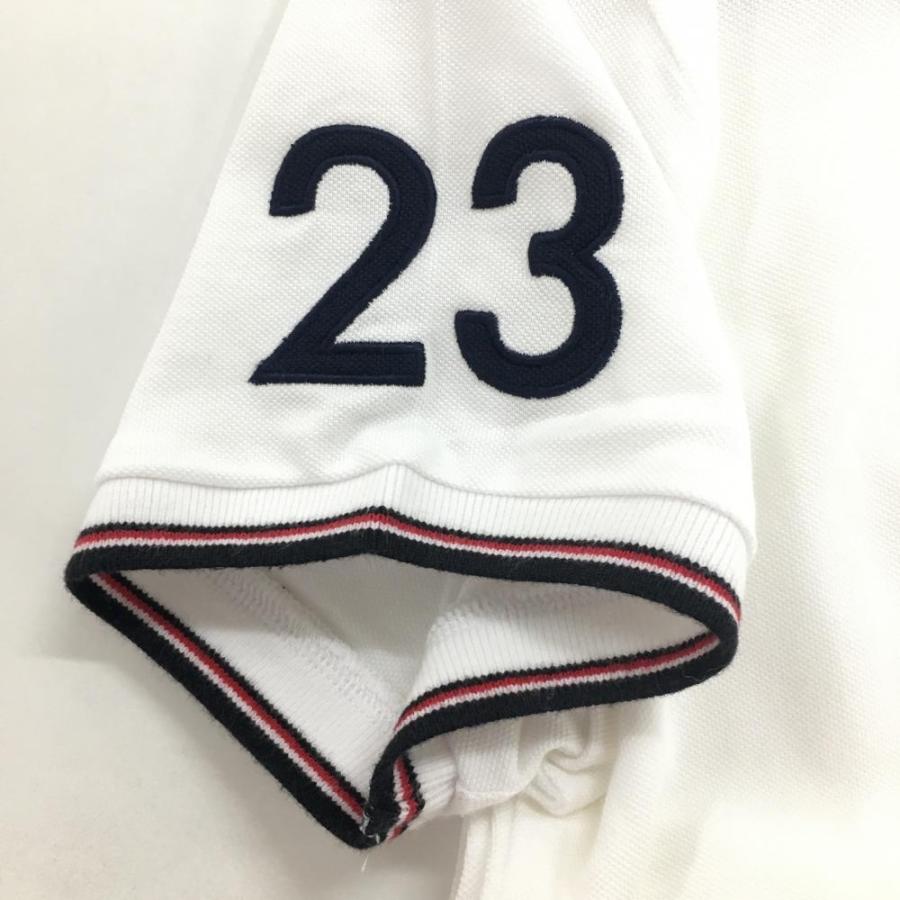超美品】23区スポーツ 半袖ポロシャツ 白×ネイビー 襟・袖口ライン