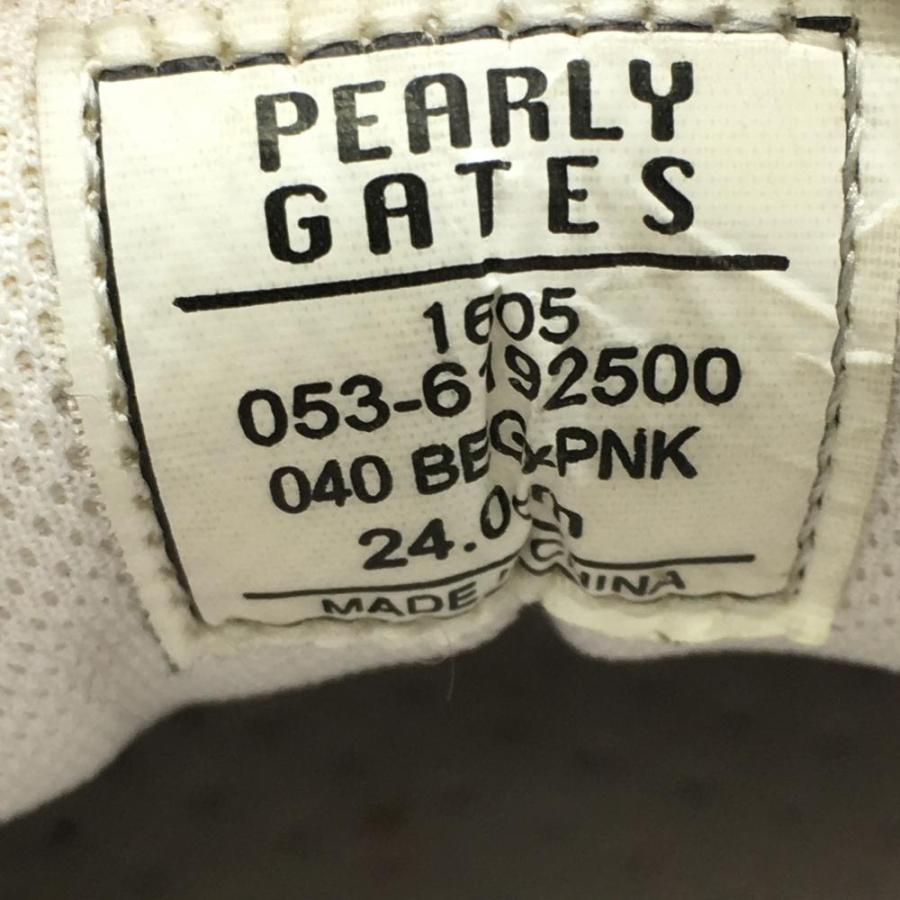 PEARLY GATES（パーリーゲイツ） ゴルフシューズ ベージュ×レッド