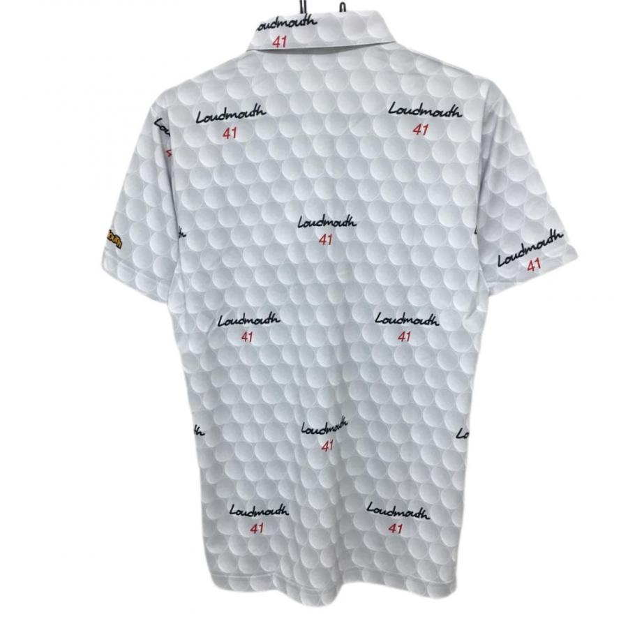 新品】ラウドマウス 半袖ポロシャツ グレー ビッグゴルフボール柄 吸汗