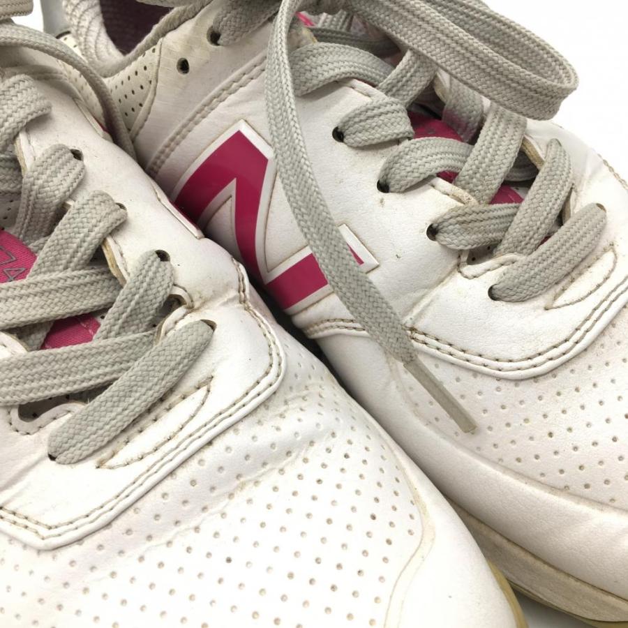 超美品！New Balance 574 ゴルフシューズ シルバー/ピンク23.5 ニューバランス ゴルフシューズ 574 v3 SL B3 WGS574 スパイクレス