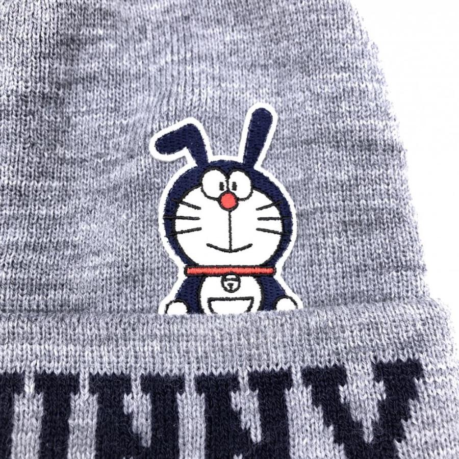 超美品】ジャックバニー ボンボン付きニット帽 グレー×ネイビー