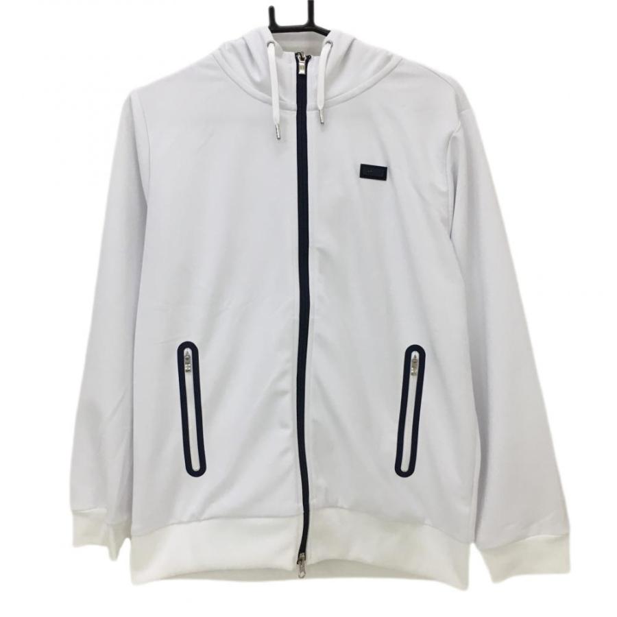 Titleist タイトリスト メンズ ゴルフウェア　パーカー フーディー 秋冬 新品】タイトリスト ジップパーカー 白×ネイビー ジャージ素材