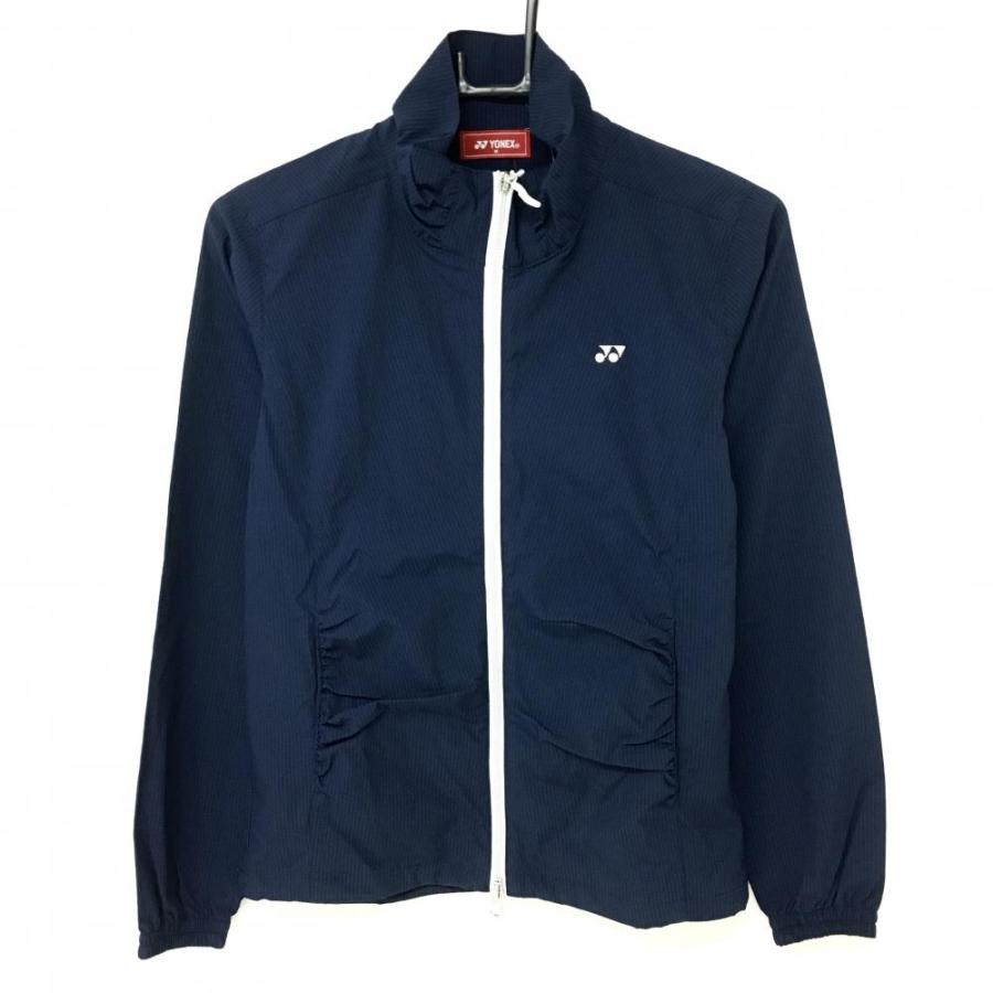 未使用に近い　昔のYONEX　ナイロンジャケット　ネイビー　Lサイズ 新品】ヨネックス ジャケット ネイビー 細ストライプ サッカー生地