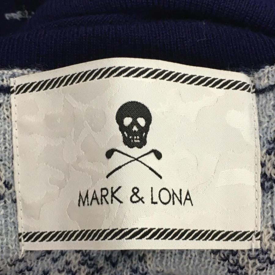 MARK&LONA タートルネックセーター マークアンドロナ タートルネックセーター ネイビー×ライトブルー 総柄