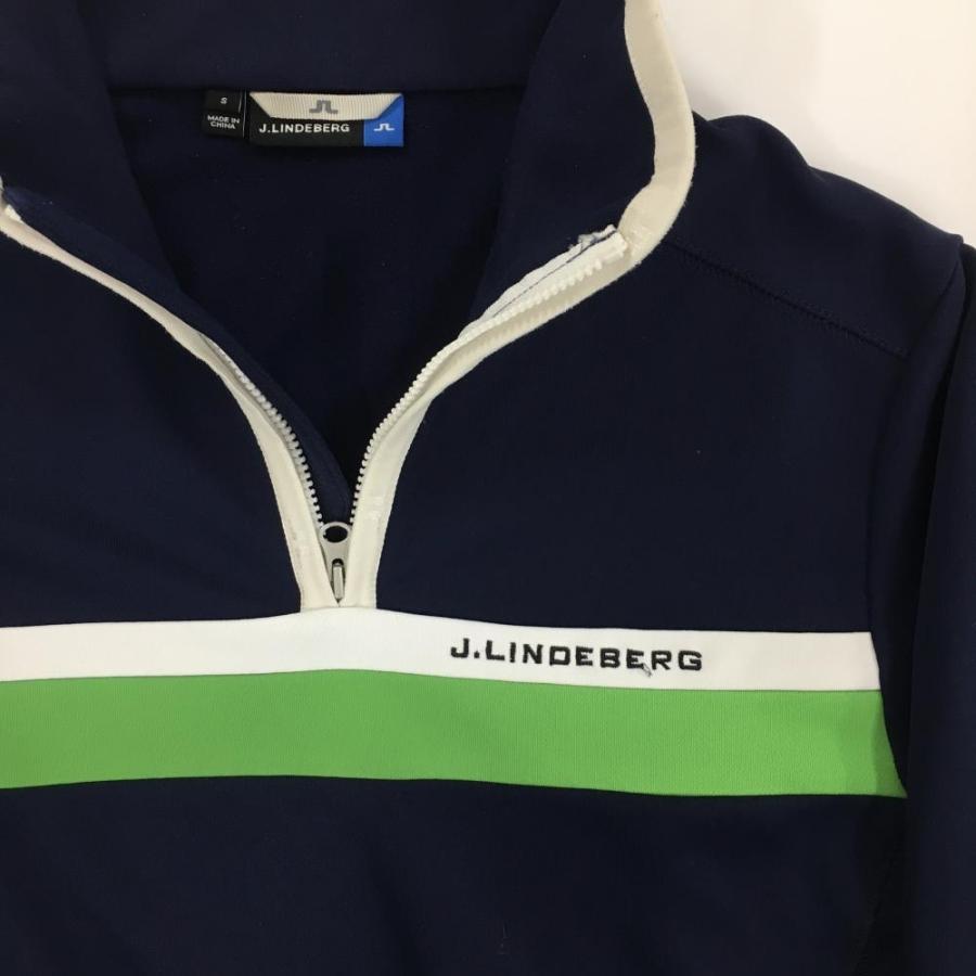 美品】ジェイリンドバーグ 長袖ハイネックシャツ ネイビー×グリーン 裏