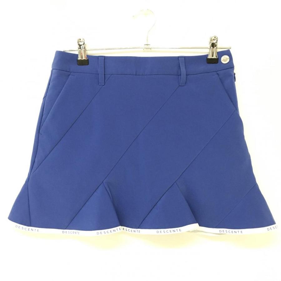 DESCENTE - デサントゴルフ スカート ブルー×黒 一部メッシュ調 中田英寿 レディース 64/M ゴルフウェア DESCENTE デサントゴルフ スカート ブルー×黒 一部メッシュ調 中田英寿